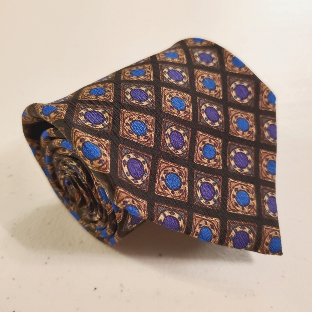 Valentino Black Geometric  Silk Tie